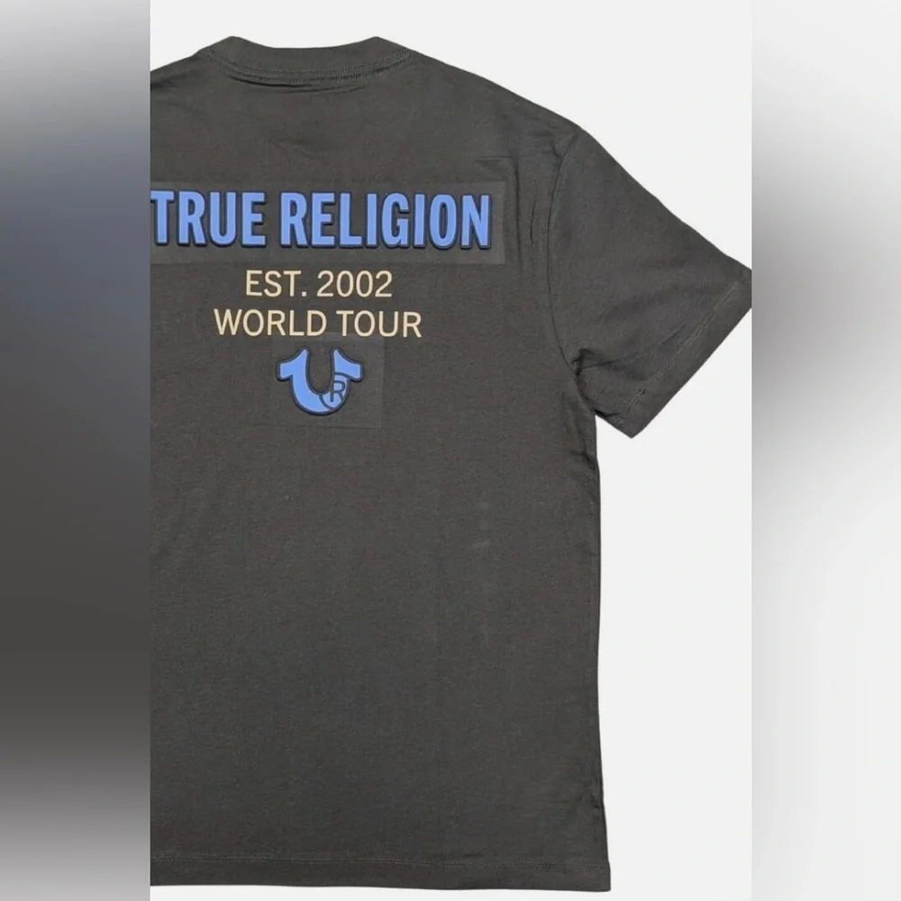 True Religion Grey Short Sleeve Tee with Logo XL